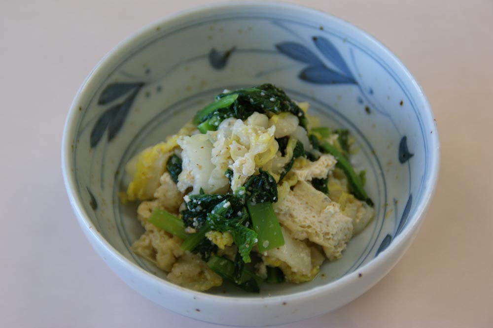 小松菜と白菜のごま和え